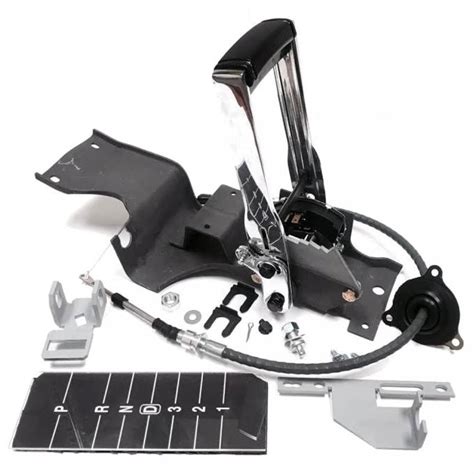With the interior preparations complete the next step was to begin assembling the <b>shifter</b> mounting components. . Column to floor shifter conversion kit